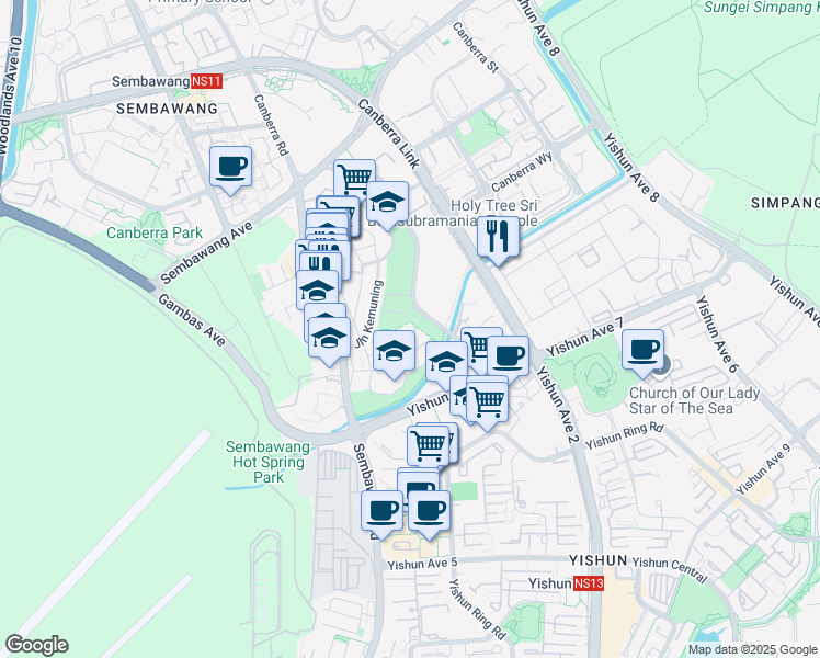 map of restaurants, bars, coffee shops, grocery stores, and more near in Singapore