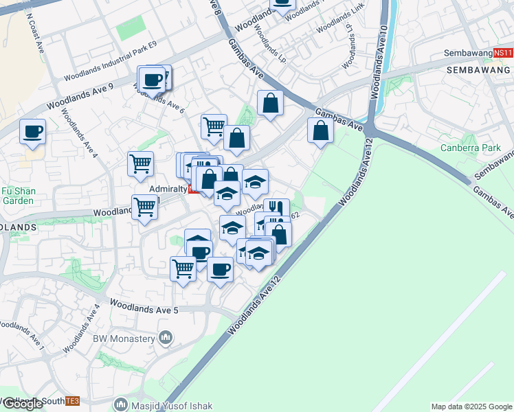 map of restaurants, bars, coffee shops, grocery stores, and more near in Singapore