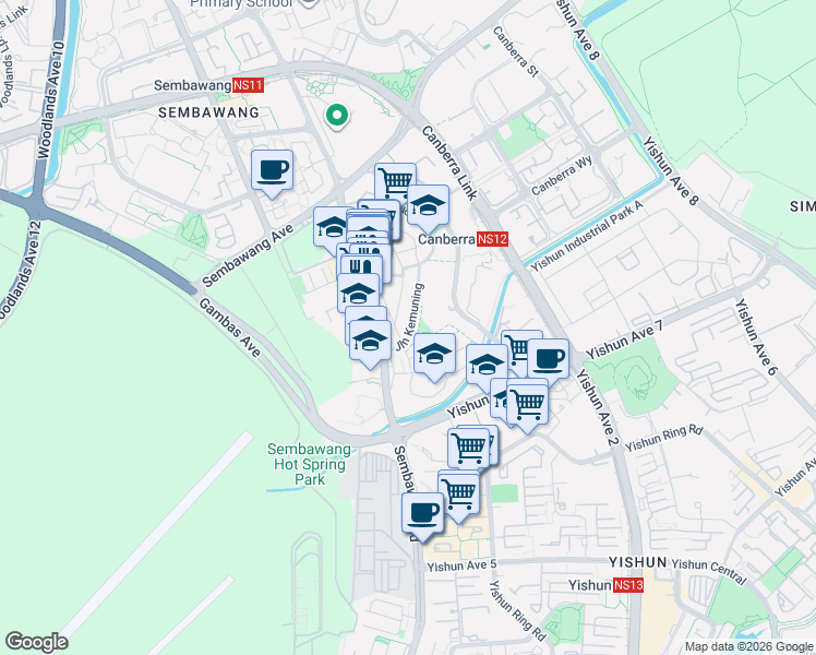 map of restaurants, bars, coffee shops, grocery stores, and more near in Singapore
