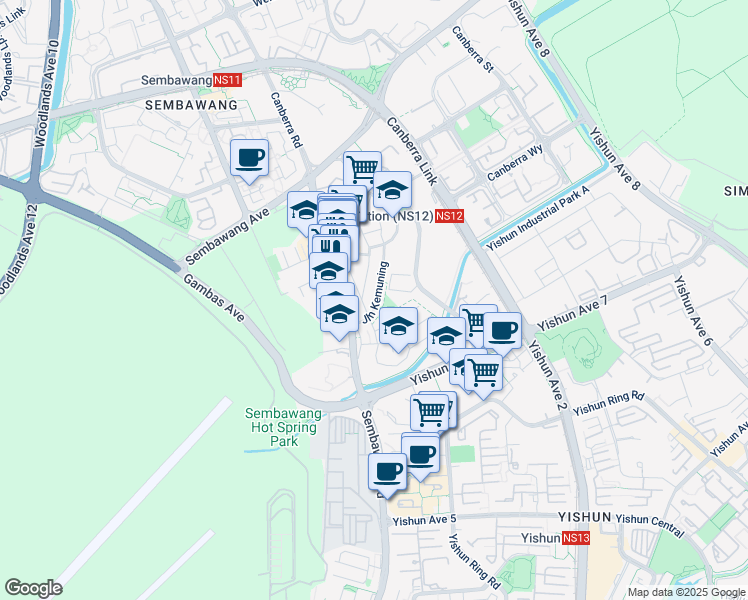 map of restaurants, bars, coffee shops, grocery stores, and more near in Singapore
