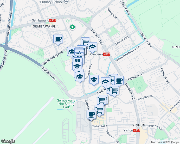 map of restaurants, bars, coffee shops, grocery stores, and more near in Singapore
