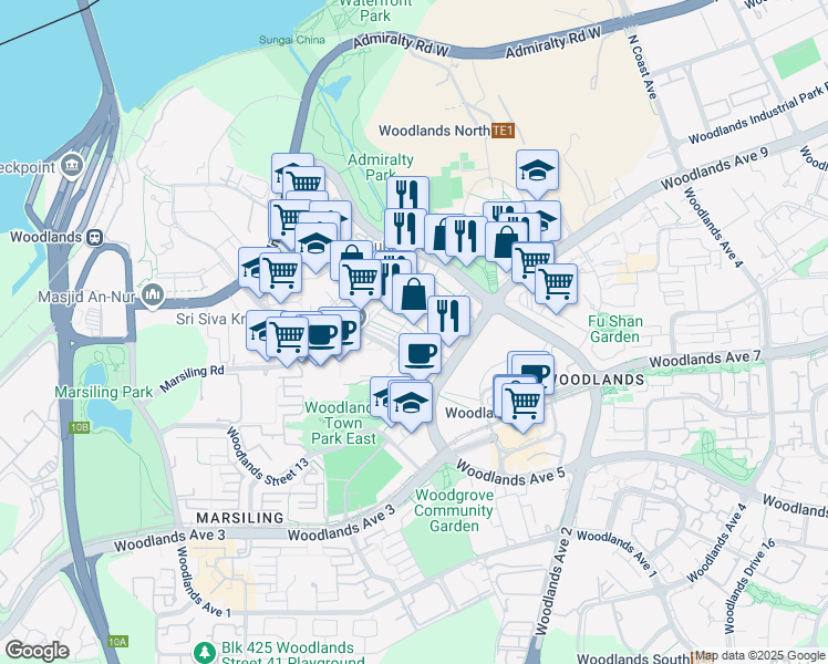 map of restaurants, bars, coffee shops, grocery stores, and more near in Singapore