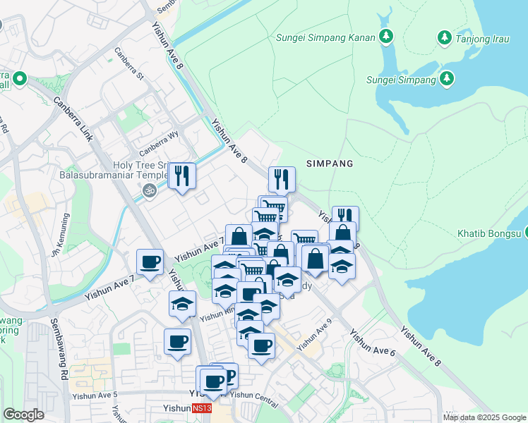 map of restaurants, bars, coffee shops, grocery stores, and more near in Singapore