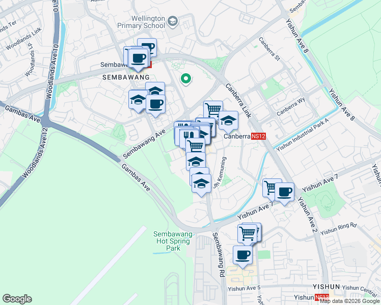 map of restaurants, bars, coffee shops, grocery stores, and more near in Singapore