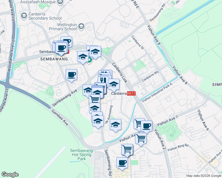 map of restaurants, bars, coffee shops, grocery stores, and more near in Singapore