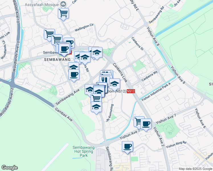 map of restaurants, bars, coffee shops, grocery stores, and more near in Singapore