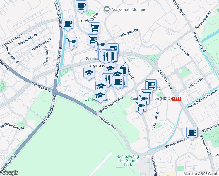 map of restaurants, bars, coffee shops, grocery stores, and more near in Singapore
