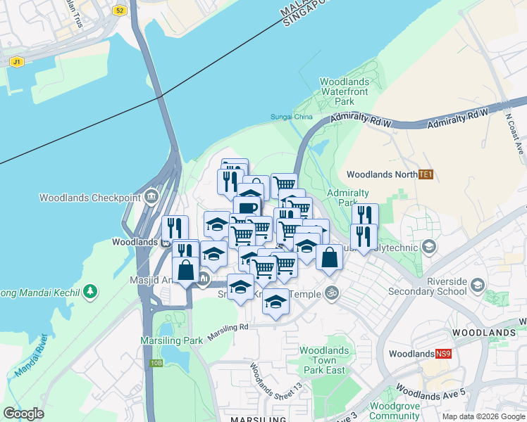 map of restaurants, bars, coffee shops, grocery stores, and more near in Singapore