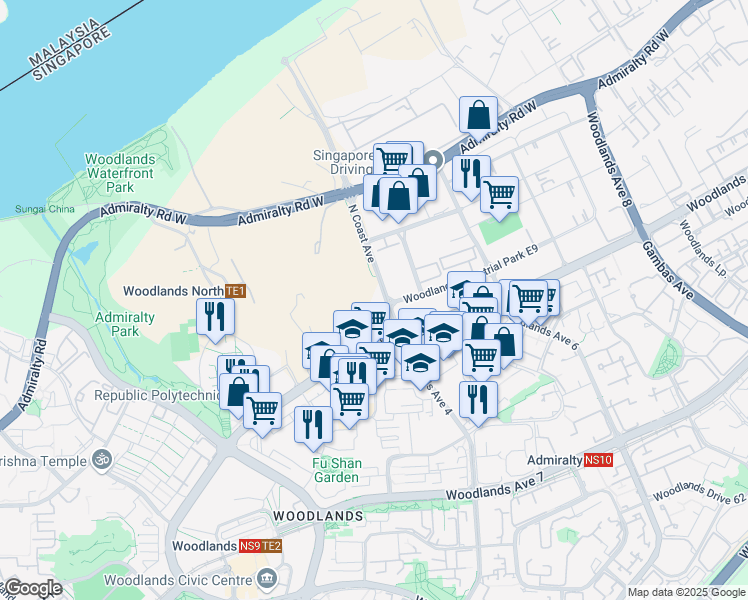 map of restaurants, bars, coffee shops, grocery stores, and more near in Singapore