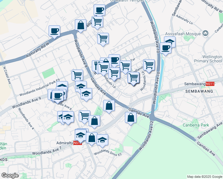map of restaurants, bars, coffee shops, grocery stores, and more near in Singapore