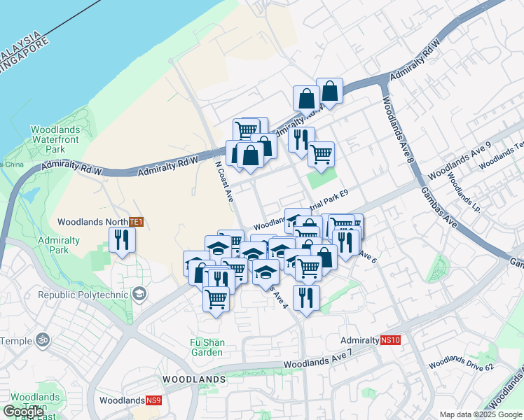 map of restaurants, bars, coffee shops, grocery stores, and more near in Singapore