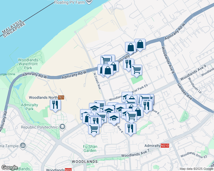 map of restaurants, bars, coffee shops, grocery stores, and more near in Singapore
