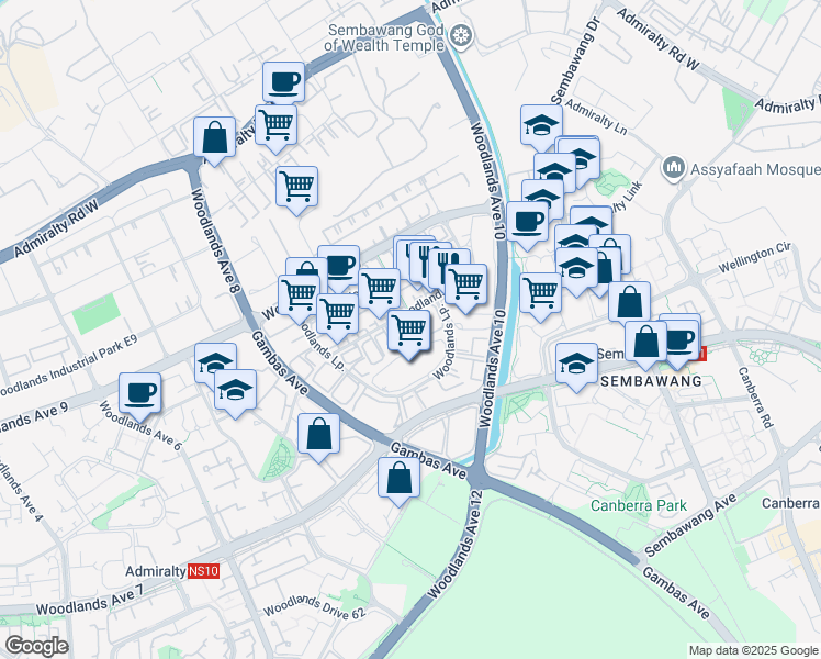 map of restaurants, bars, coffee shops, grocery stores, and more near in Singapore