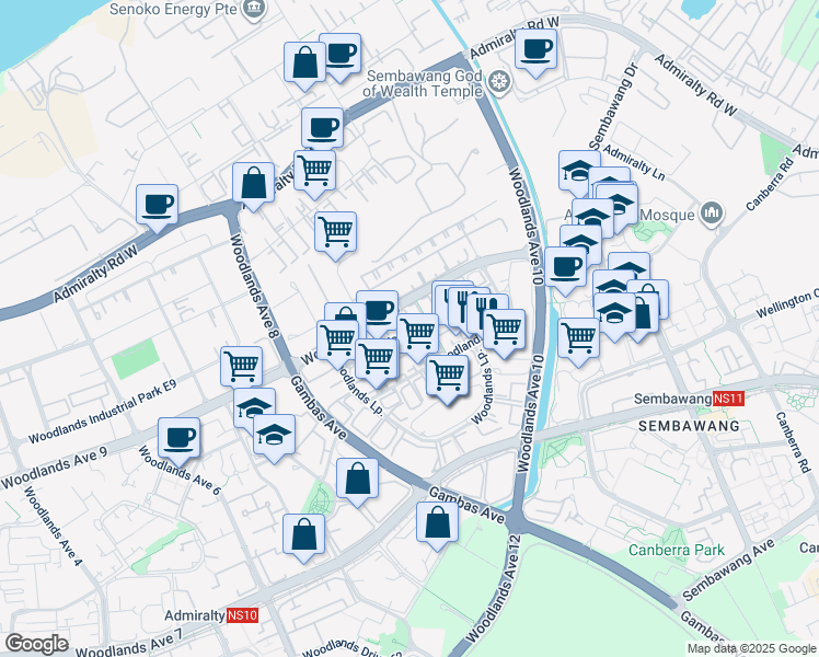 map of restaurants, bars, coffee shops, grocery stores, and more near in Singapore