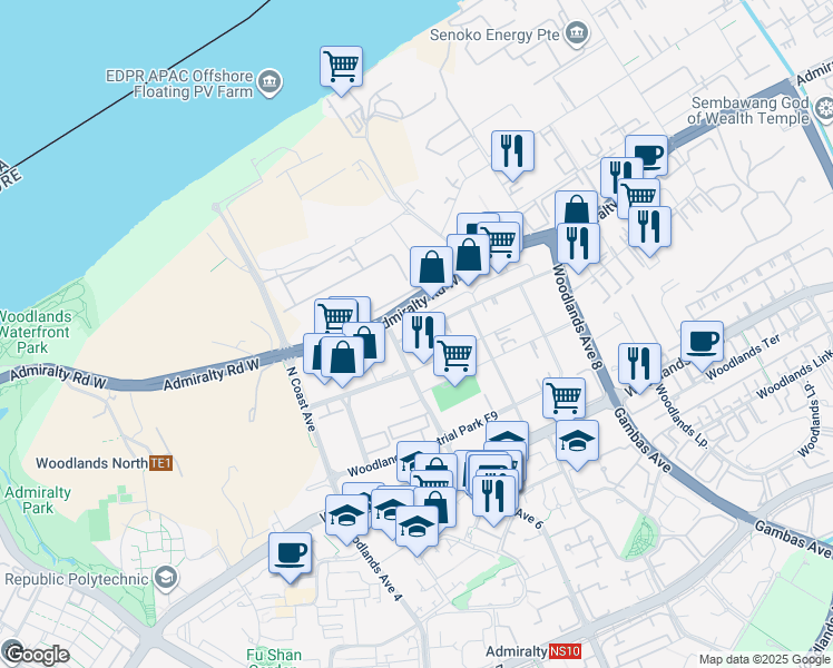 map of restaurants, bars, coffee shops, grocery stores, and more near in Singapore