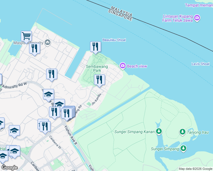 map of restaurants, bars, coffee shops, grocery stores, and more near in Singapore