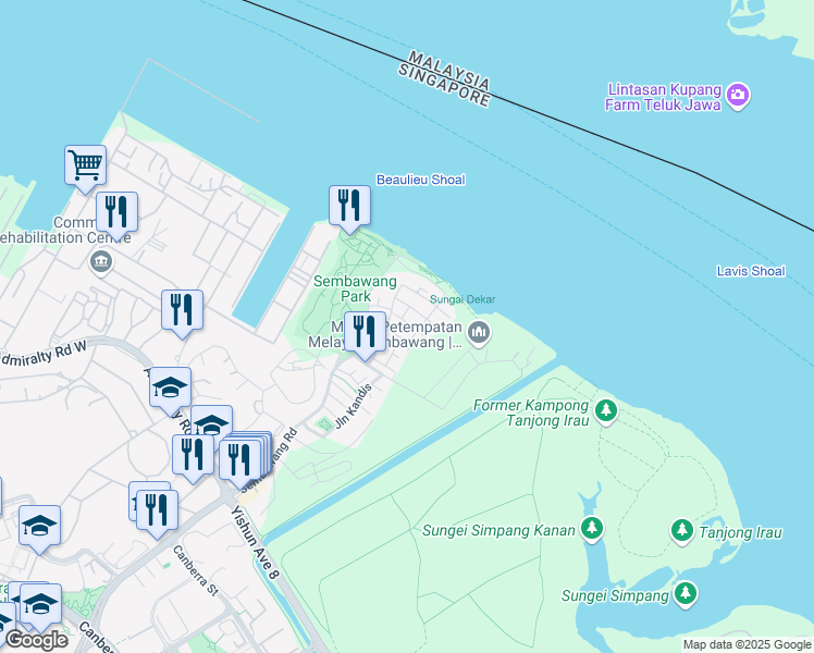 map of restaurants, bars, coffee shops, grocery stores, and more near in Singapore