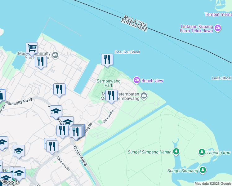 map of restaurants, bars, coffee shops, grocery stores, and more near in Singapore
