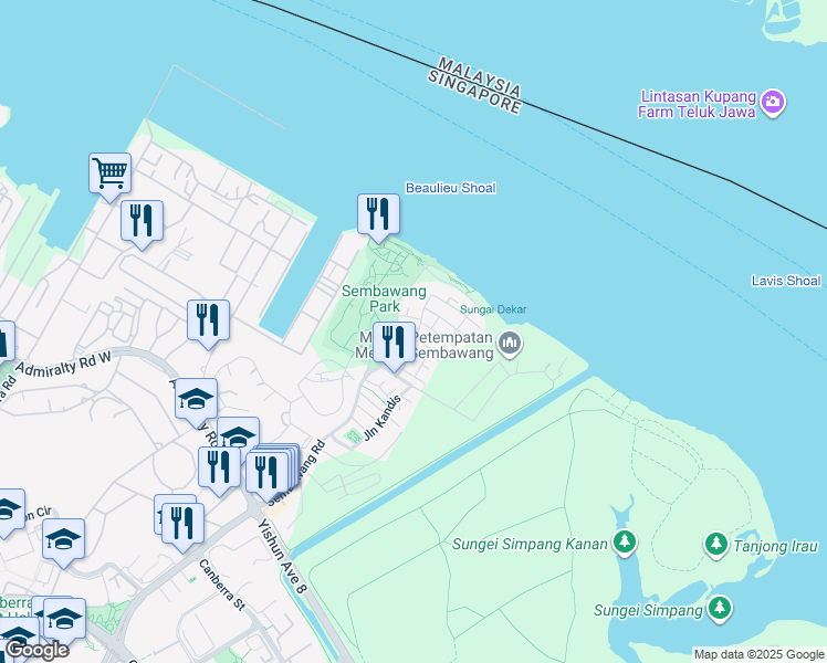 map of restaurants, bars, coffee shops, grocery stores, and more near in Singapore