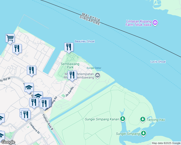 map of restaurants, bars, coffee shops, grocery stores, and more near in Singapore