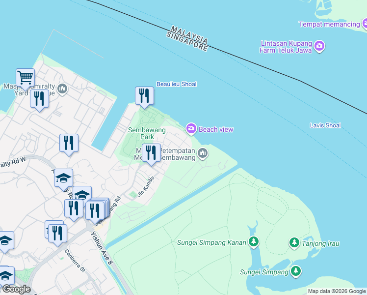 map of restaurants, bars, coffee shops, grocery stores, and more near in Singapore