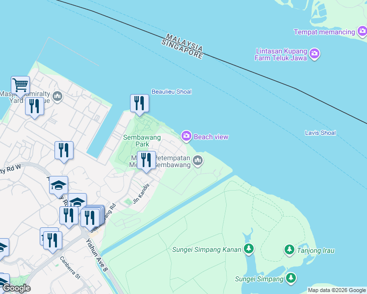 map of restaurants, bars, coffee shops, grocery stores, and more near in Singapore