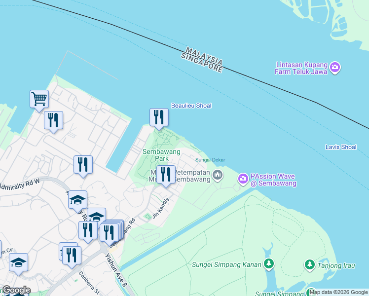 map of restaurants, bars, coffee shops, grocery stores, and more near in Singapore