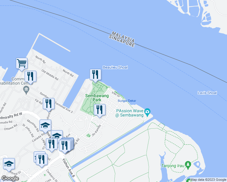 map of restaurants, bars, coffee shops, grocery stores, and more near in Singapore
