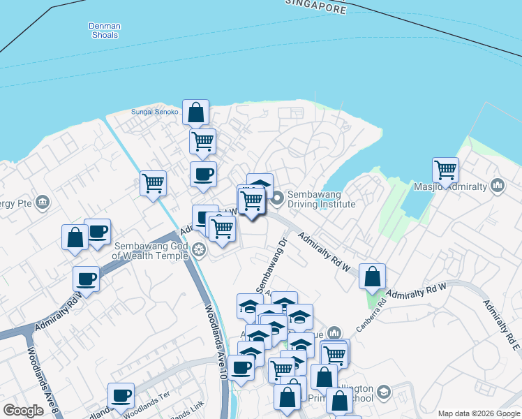 map of restaurants, bars, coffee shops, grocery stores, and more near in Singapore