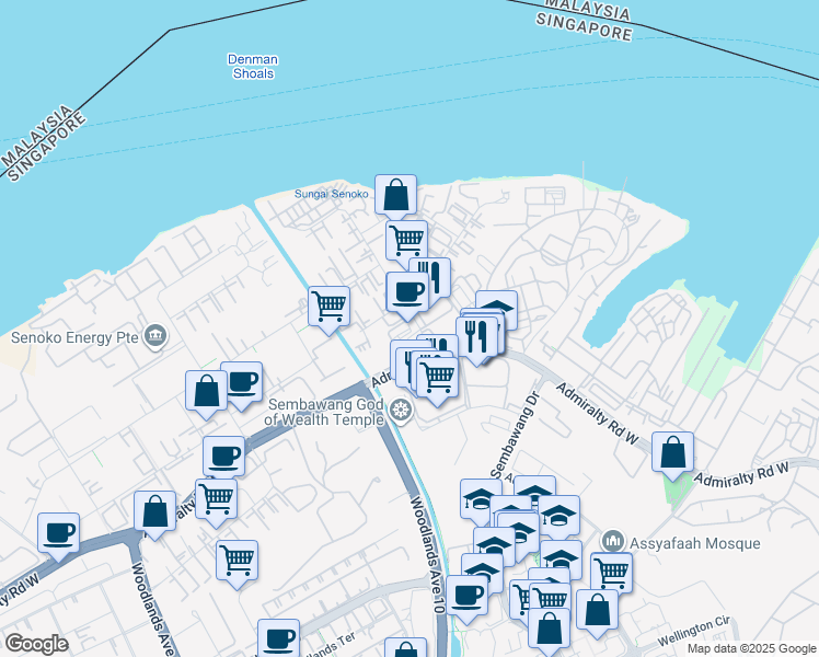 map of restaurants, bars, coffee shops, grocery stores, and more near in Singapore