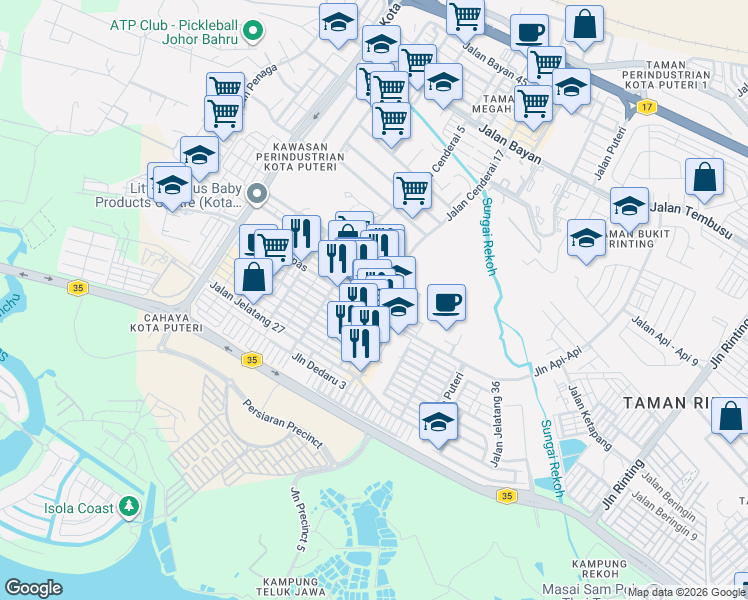 map of restaurants, bars, coffee shops, grocery stores, and more near in Masai