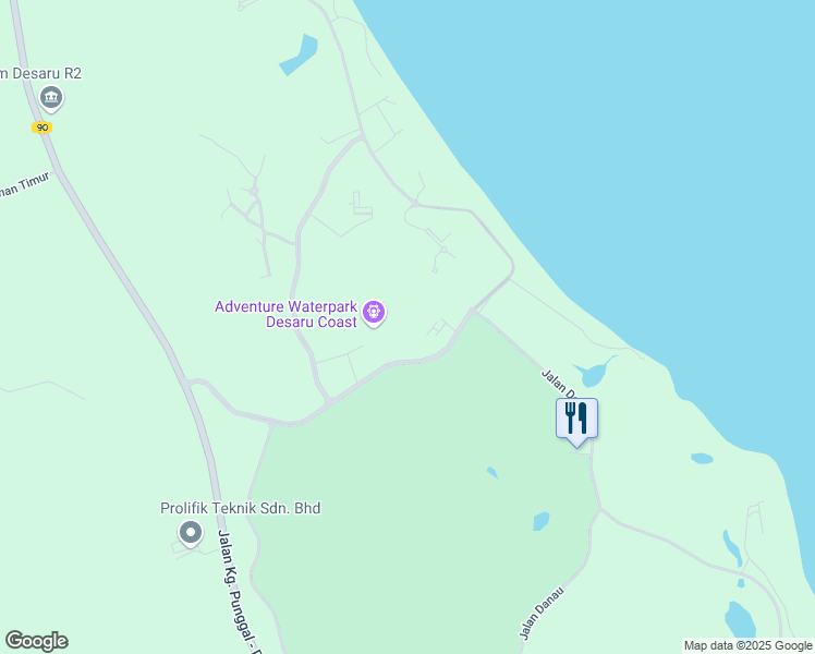 map of restaurants, bars, coffee shops, grocery stores, and more near No. 4 Jalan Danau in Bandar Penawar