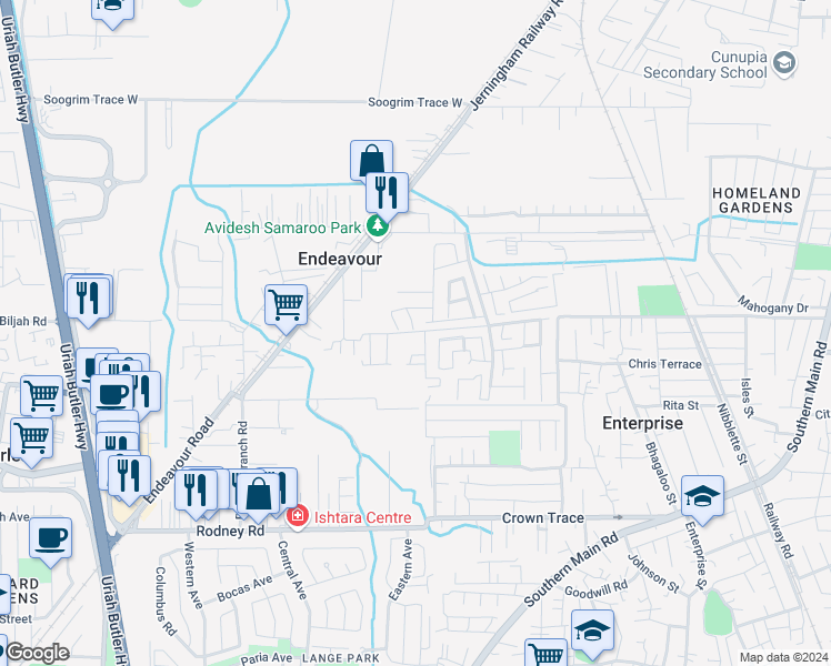 map of restaurants, bars, coffee shops, grocery stores, and more near in Charlieville