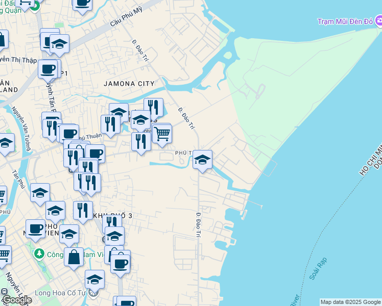 map of restaurants, bars, coffee shops, grocery stores, and more near in District 7