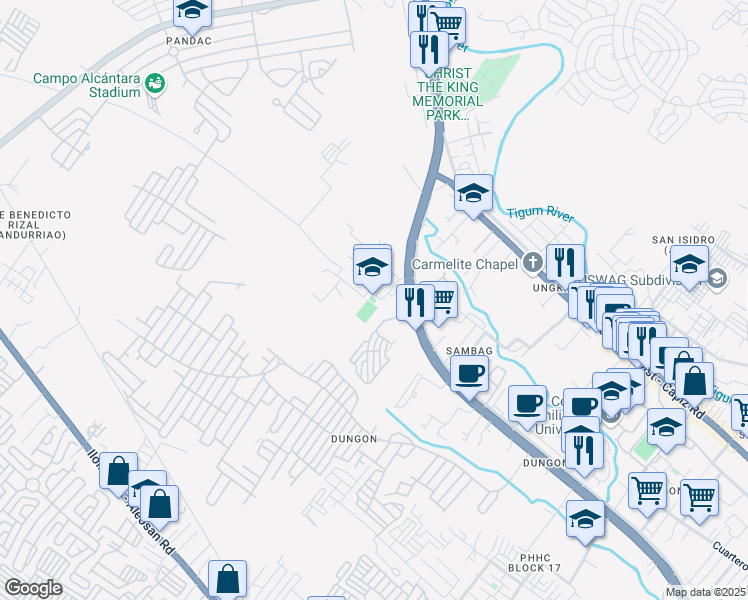 map of restaurants, bars, coffee shops, grocery stores, and more near Diversion Road in Iloilo City