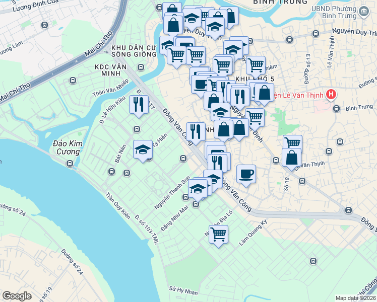 map of restaurants, bars, coffee shops, grocery stores, and more near 1 Phan Văn Đáng in Thành phố Hồ Chí Minh