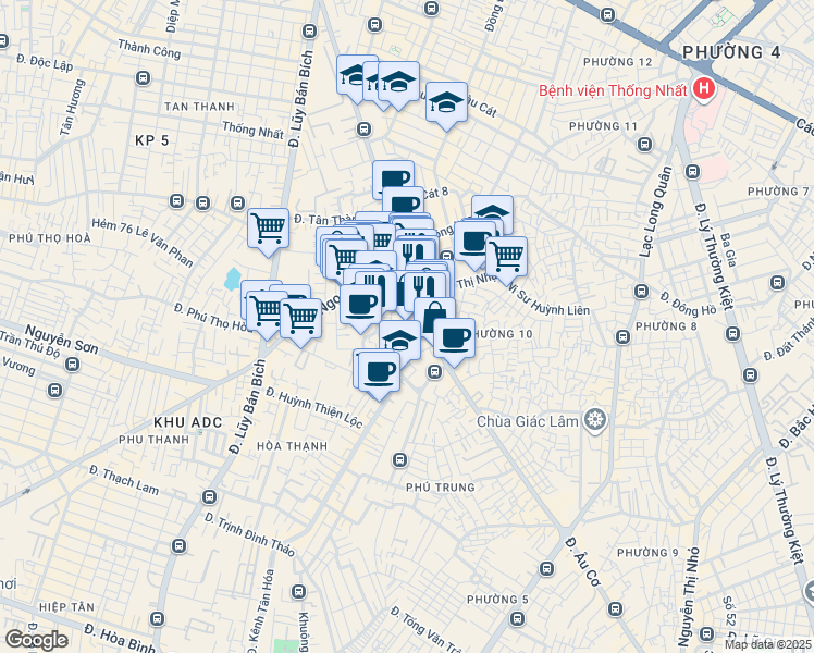 map of restaurants, bars, coffee shops, grocery stores, and more near 25/33 Nguyễn Minh Châu in Ho Chi Minh City