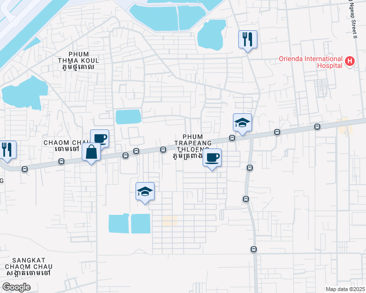 map of restaurants, bars, coffee shops, grocery stores, and more near in Phnom Penh