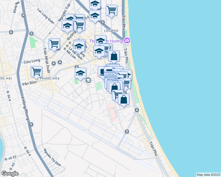 map of restaurants, bars, coffee shops, grocery stores, and more near 64 Nguyễn Thiện Thuật in Nha Trang
