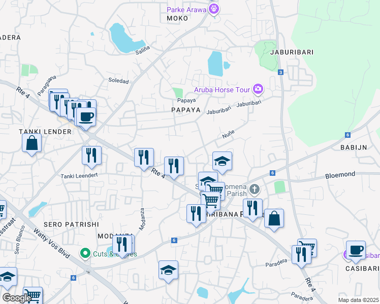 map of restaurants, bars, coffee shops, grocery stores, and more near in 
