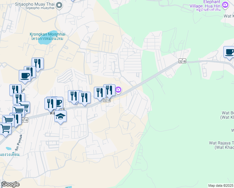 map of restaurants, bars, coffee shops, grocery stores, and more near 299/8 3218 in Tambon Hin Lek Fai