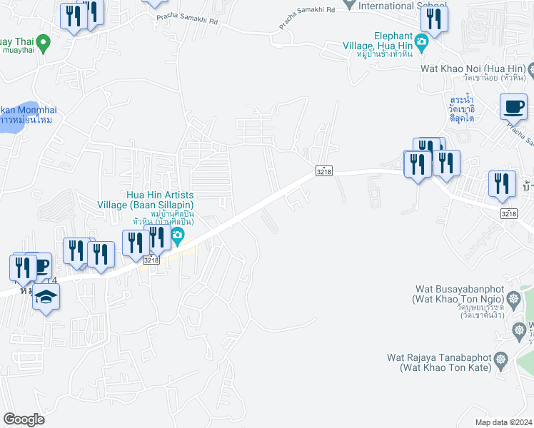 map of restaurants, bars, coffee shops, grocery stores, and more near 299/8 3218 in Tambon Hin Lek Fai