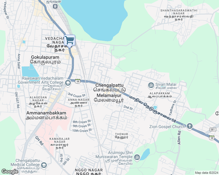 map of restaurants, bars, coffee shops, grocery stores, and more near in Chengalpattu