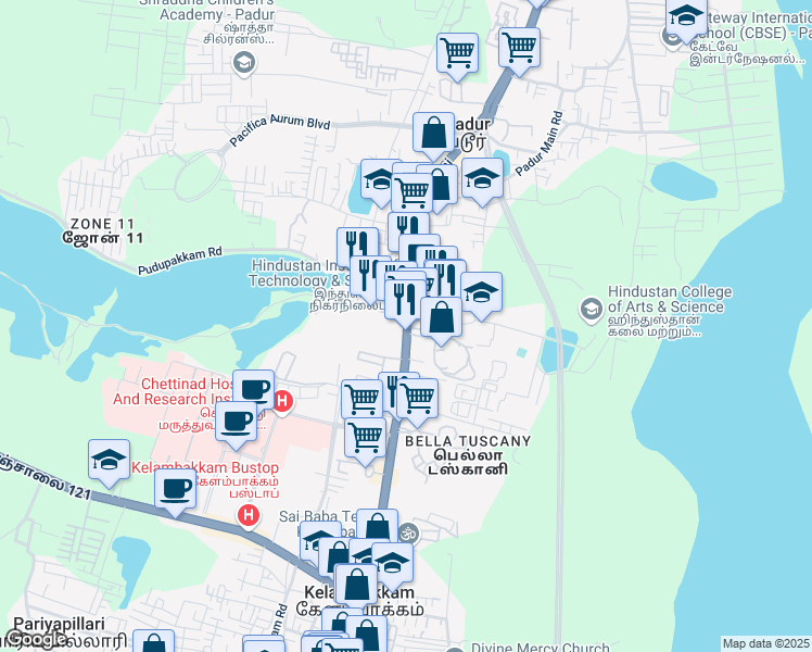 map of restaurants, bars, coffee shops, grocery stores, and more near in 