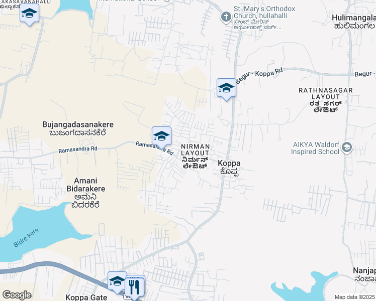 map of restaurants, bars, coffee shops, grocery stores, and more near 8 Hobli Road in Bengaluru