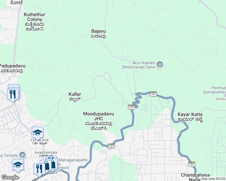 map of restaurants, bars, coffee shops, grocery stores, and more near in Dakshina Kannada