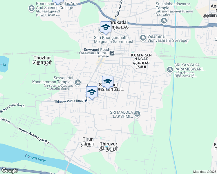 map of restaurants, bars, coffee shops, grocery stores, and more near in Sevvapet