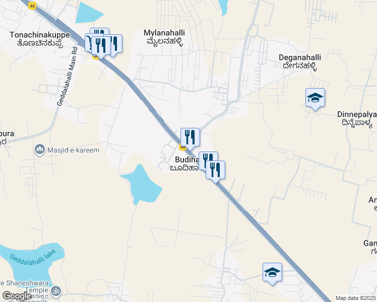 map of restaurants, bars, coffee shops, grocery stores, and more near National Highway 4 in Bengaluru Urban