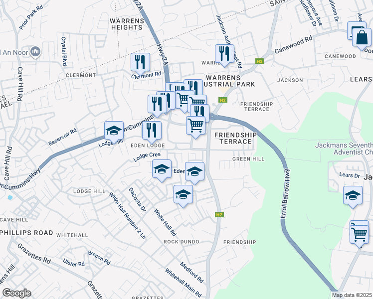 map of restaurants, bars, coffee shops, grocery stores, and more near in 