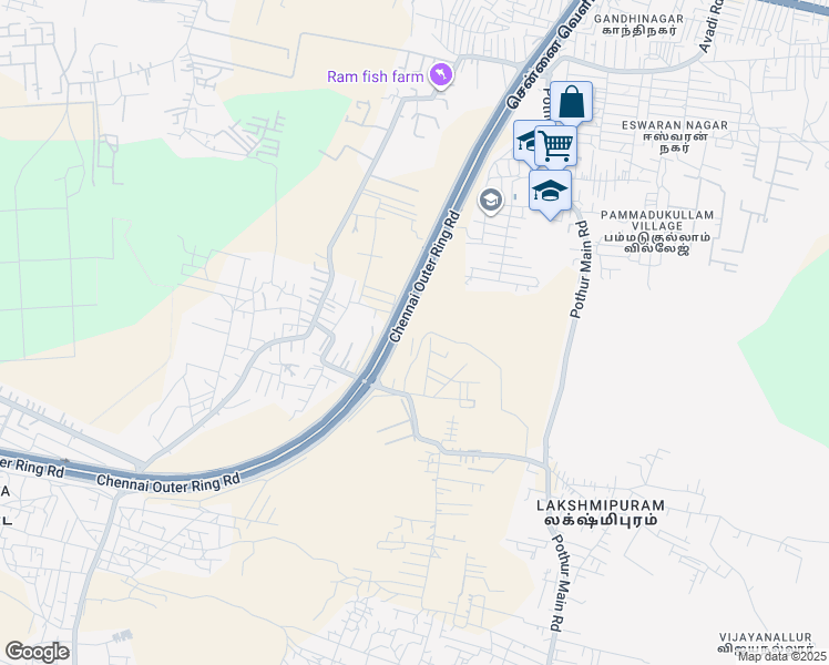 map of restaurants, bars, coffee shops, grocery stores, and more near in Chennai